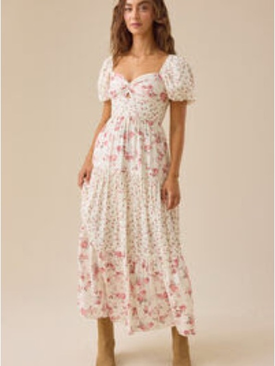 Altar'd State Dresses & Skirts - NWT Altar’d State Solana Floral Maxi Dress in Cream and Pink Size S